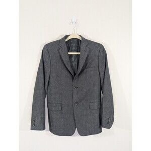 Boy's John Varvatos USA Wool Houndstooth Gray Blazer Sport Coat Size 17 Reg
